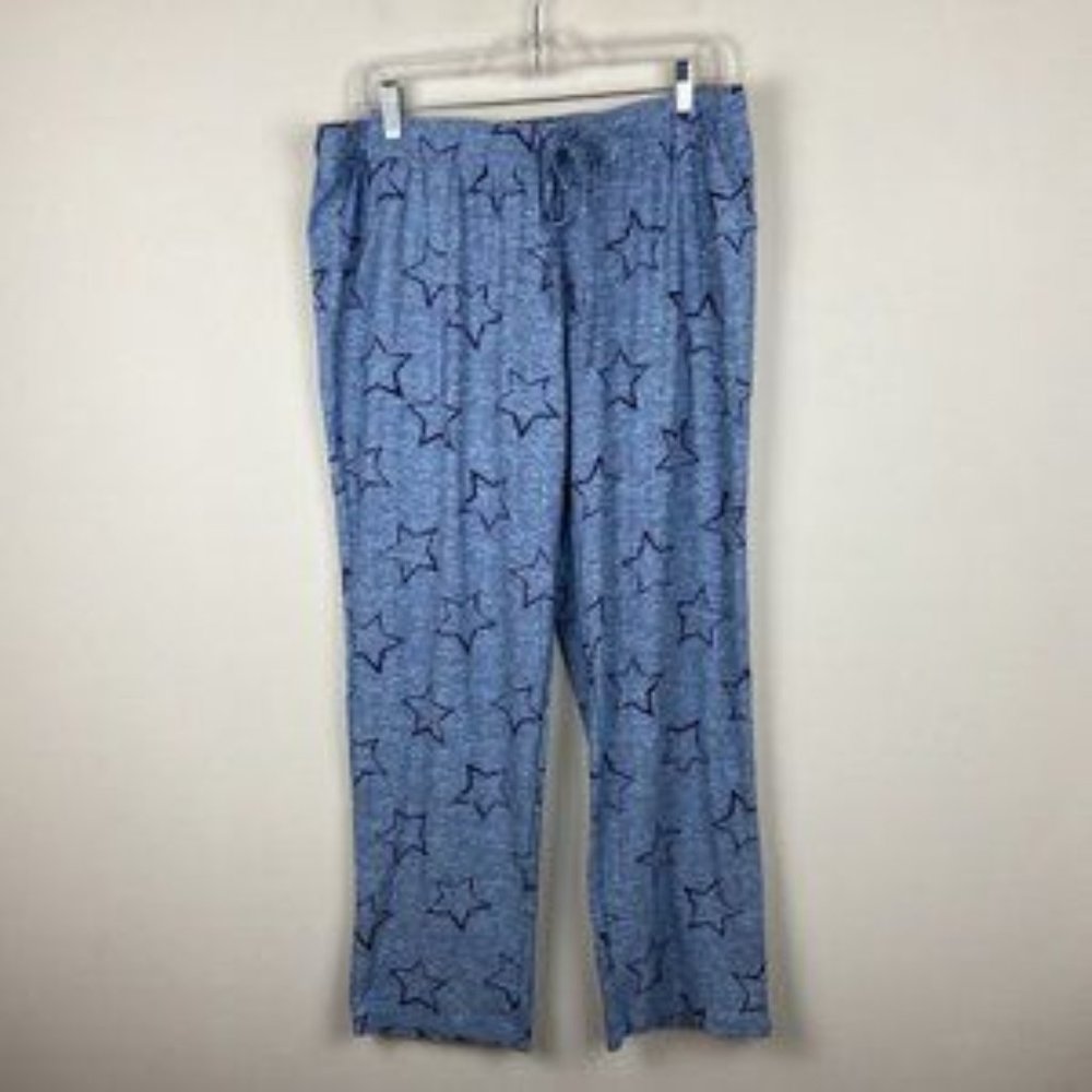Lucky Brand Women's Pajama Pants Lounge Wear Blue Stars Size Large L